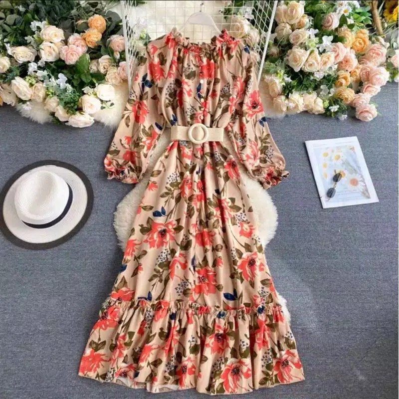 58870# TM# sonia maxi dress import-Mocca