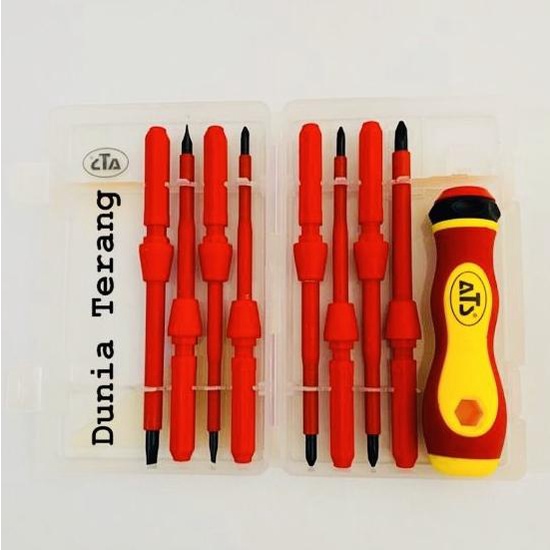 Obeng Set 8 Pcs Listrik Ats Insulated Screwdriver