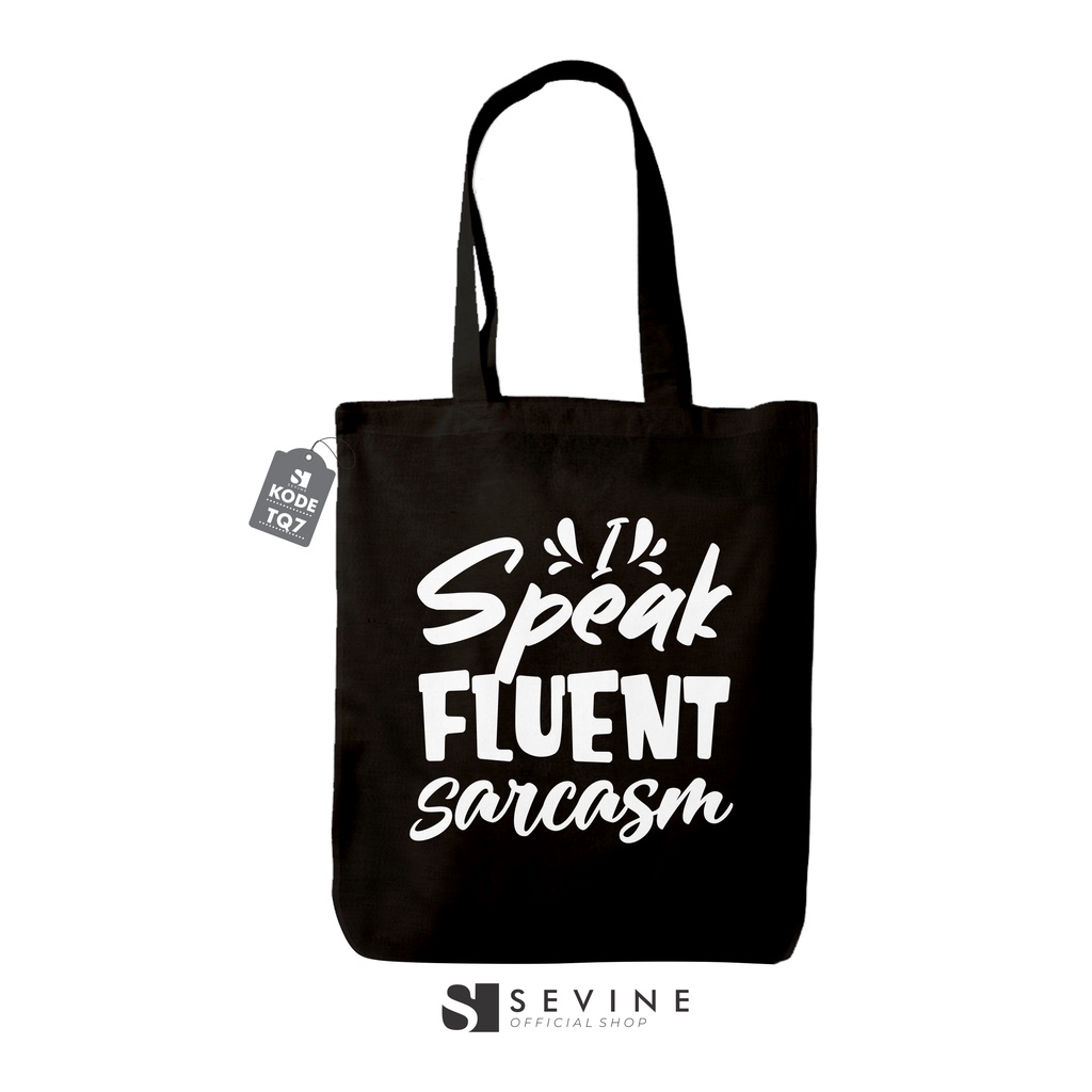 Sevine Totebag Tas Wanita Tote bag Resleting Girl Quotes Black Series Hitam - TQ7