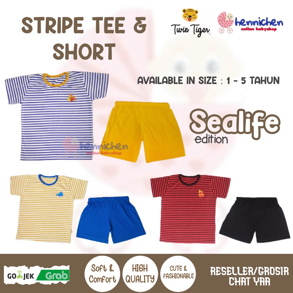 PROMO 7.7 PROMO BAJU LEBARAN MURAH TWIN TIGER SETELAN SEALIFE EDITION KAOS ANAK garis TSHIRT STRIPE TEE POCKET BAJU ANAK / BAJU BAYI 0-5 Tahun PART 2