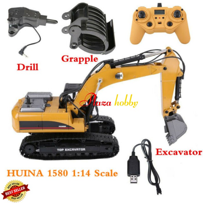 HUINA 1580 V4 all full metal rc diecast alat berat EXCAVATOR 23ch