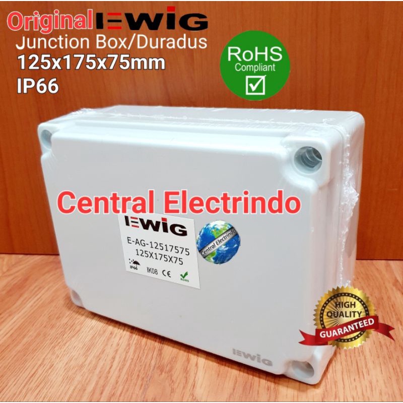 Junction Box AG 125×175×75mm Box Panel Plastik ABS EWIG Polos IP66.