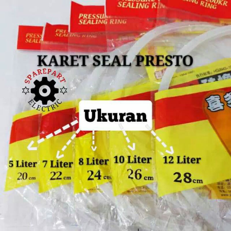 SEAL KARET PRESTO PANCI PRESSURE COOKER 18CM 20CM 22CM 24CM 26CM 28CM 30CM 32CM  3-16 LITER