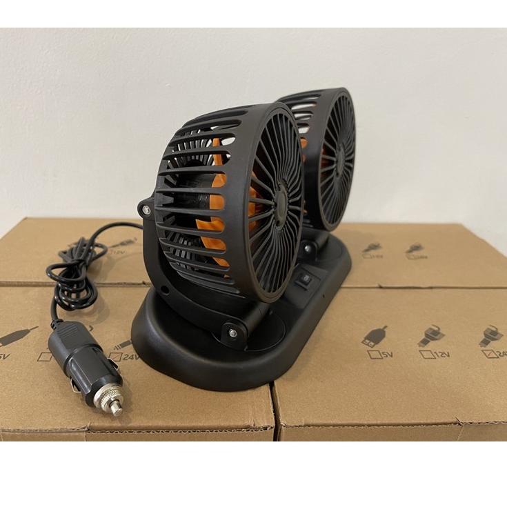 Diskon Terlaris Kipas Angin Mobil yundai4&quot; Ganda Fan Swing / Muter 12 - 24 Volt