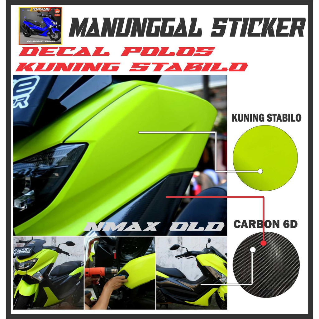 DECAL NMAX POLOS KUNING STABILO DECAL POLOS FULL BODY
