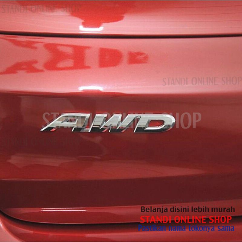 Emblem Belakang Mobil AWD Honda HRV HR-V CRV Aluminium Chrome Logo 3D