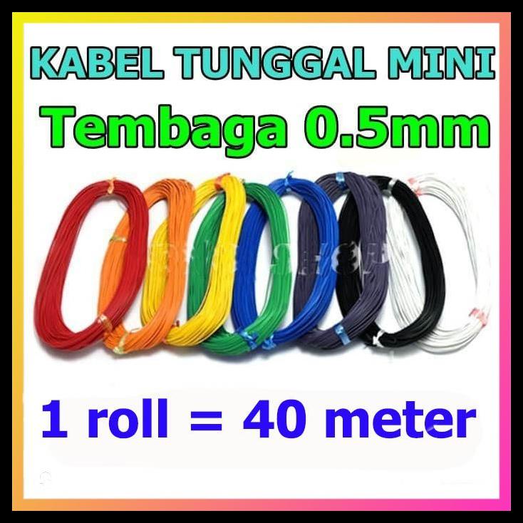 Kabel Tembaga 0.5 Mm Kabel Engkel Tunggal Mini 1 Roll 40 Meter