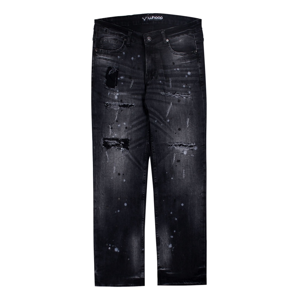 Whoopculture &quot;Heuml&quot; Black Wash Ripped Jeans