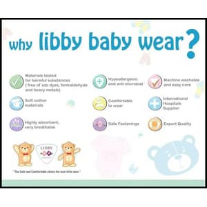 Libby Baju Kutung Singlet Bayi  Polos Warna 0-6m (Newborn)