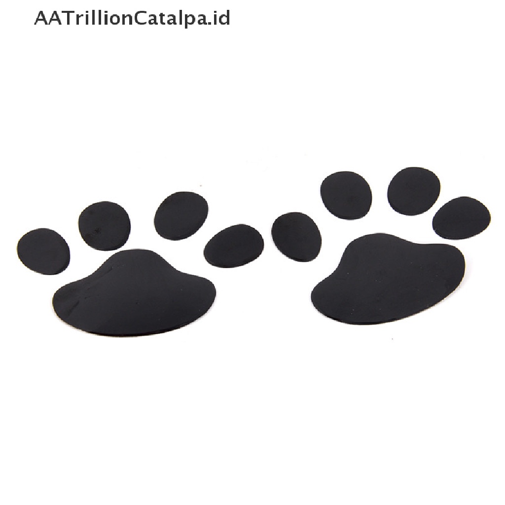 Aatrillioncatalpa 2pcs Stiker Motif Jejak Kaki Anjing 3D Untuk Dekorasi Mobilmotor