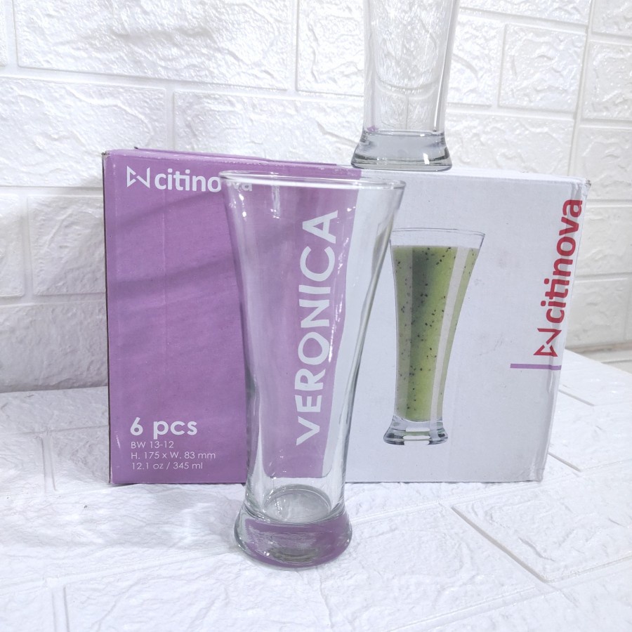 Citinova Veronica 345ml Gelas Minum Kaca Gelas Tinggi Jus Juice Bir