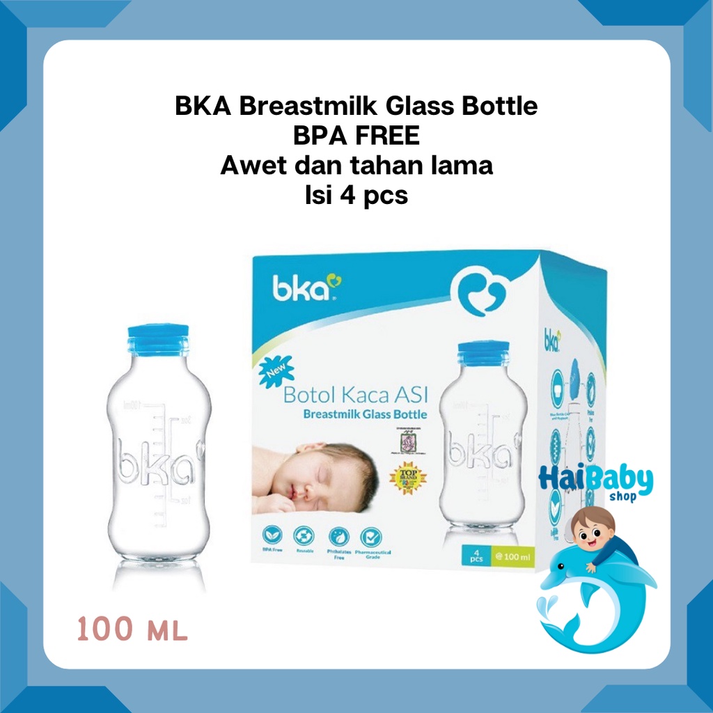 BKA Breastmilk Glass Bottle 4x100ml