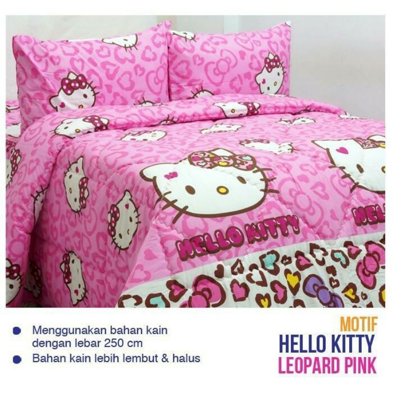 sprei HK Leopard pink