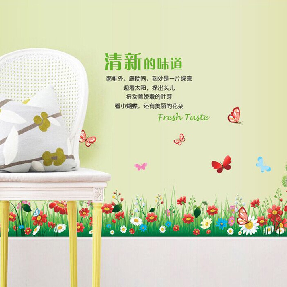 RELIZA WALLSTICKER RUMPUT BUNGA FLOWER GREEN GRASS AY7186 STIKER DINDING WALL STICKER