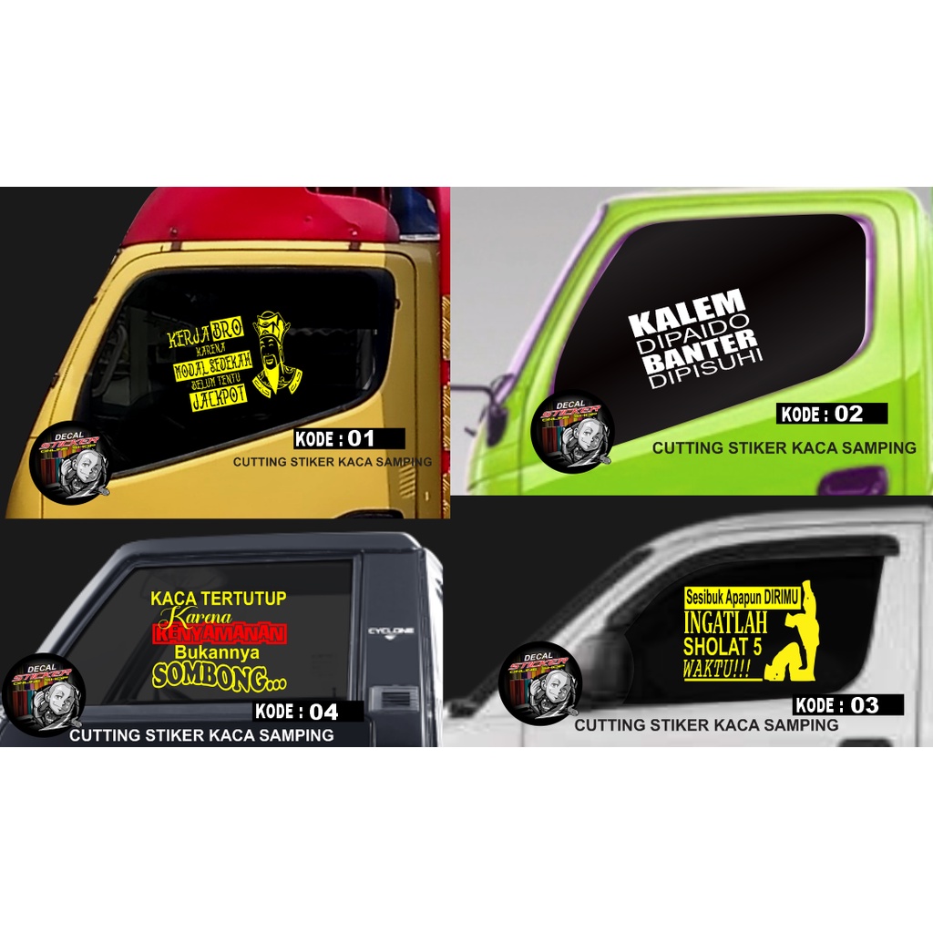 stiker kaca pintu truk mobil pick up l300 dll