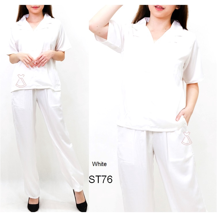 ST76 - Setelan homey long pants setelan satin wanita