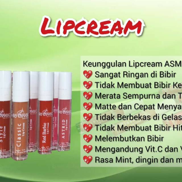 LIP CREAM AS MAGIC SKINCARE / LIP MATTE AS MAGIC DENGAN SENSASI MINT ( BISA COD)