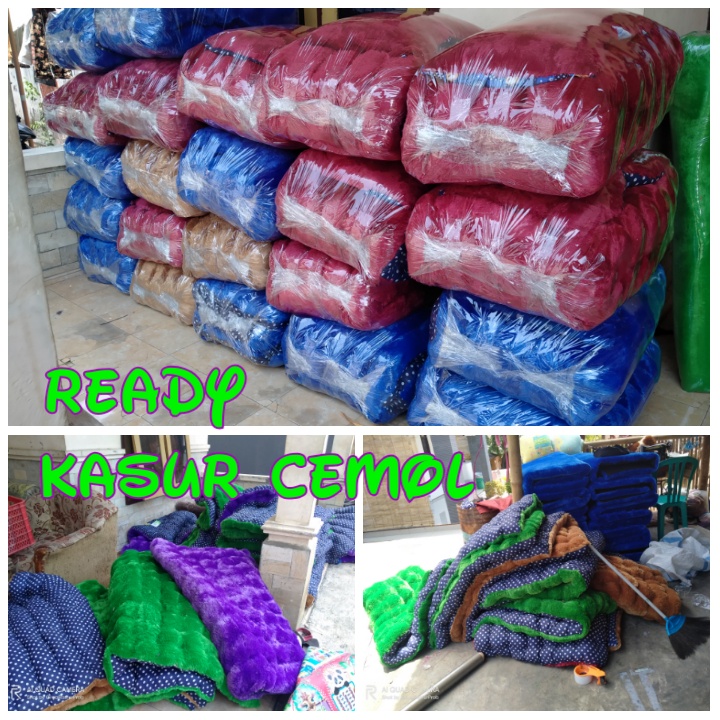 kasur gender palembang rasfur / kasur cimol / kasur cemol bulu rasfur polkadot