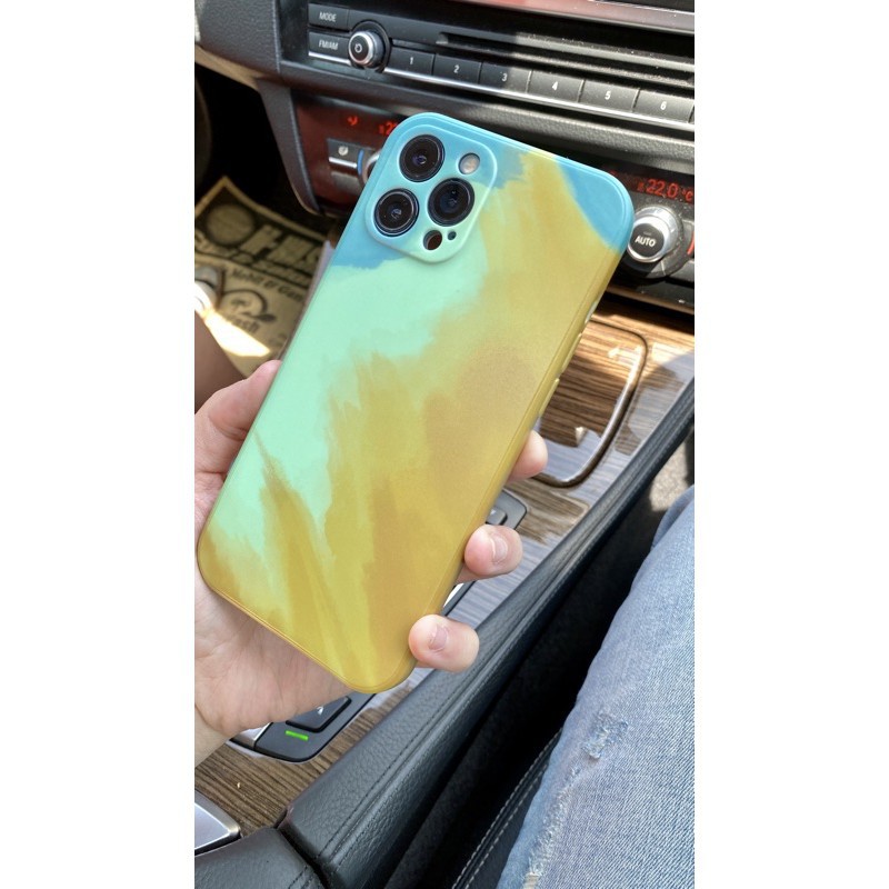 [ TOMCASES ] NEW !!! Silicone Case Watercolor Design LENSCOVER WATERCOLOR