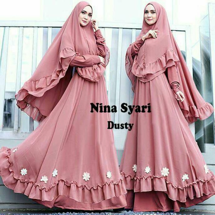 PROMO FASHION MUSLIMAH GAMIS SYARI RENATA JUMBO BUSUI WOLFIS MONALISA LD110CM FIT TO XL BLACK I.7853