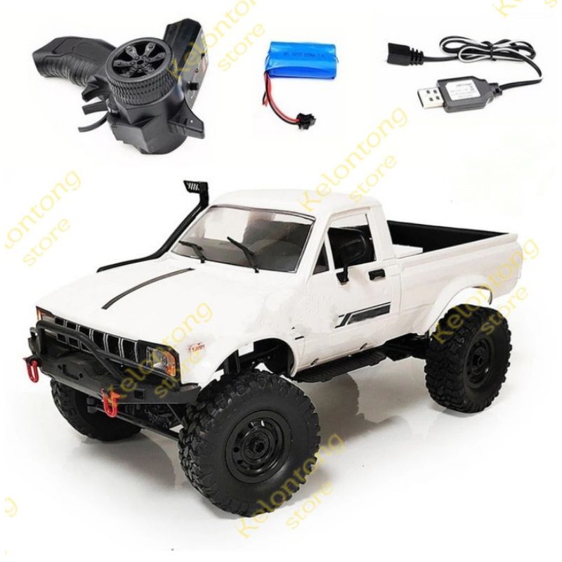 Mainan RC mobil remot offroad WPL C24-1 dengan bak dan ban besar