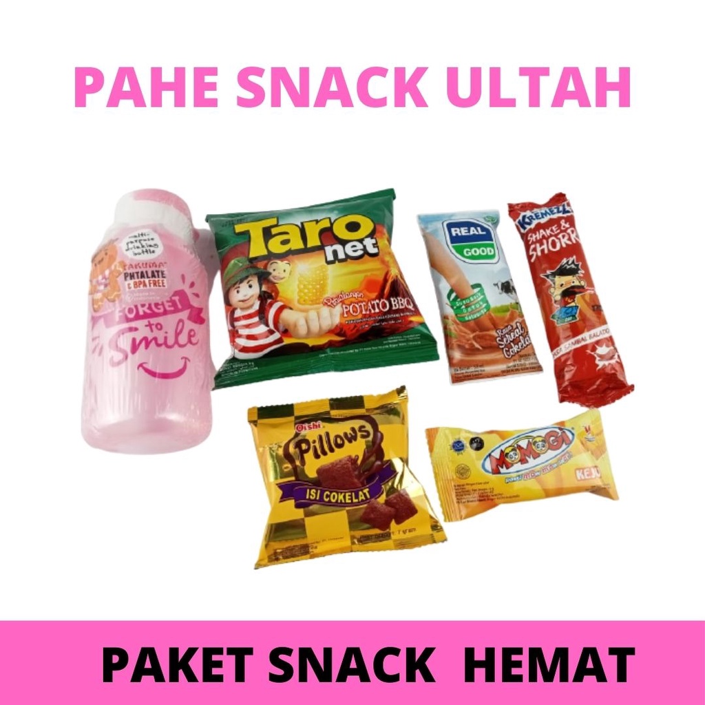 

PAKET HEMAT BOTOL TAKUMA & SNACK ULTAH / BINGKISAN ULANG TAHUN ANAK