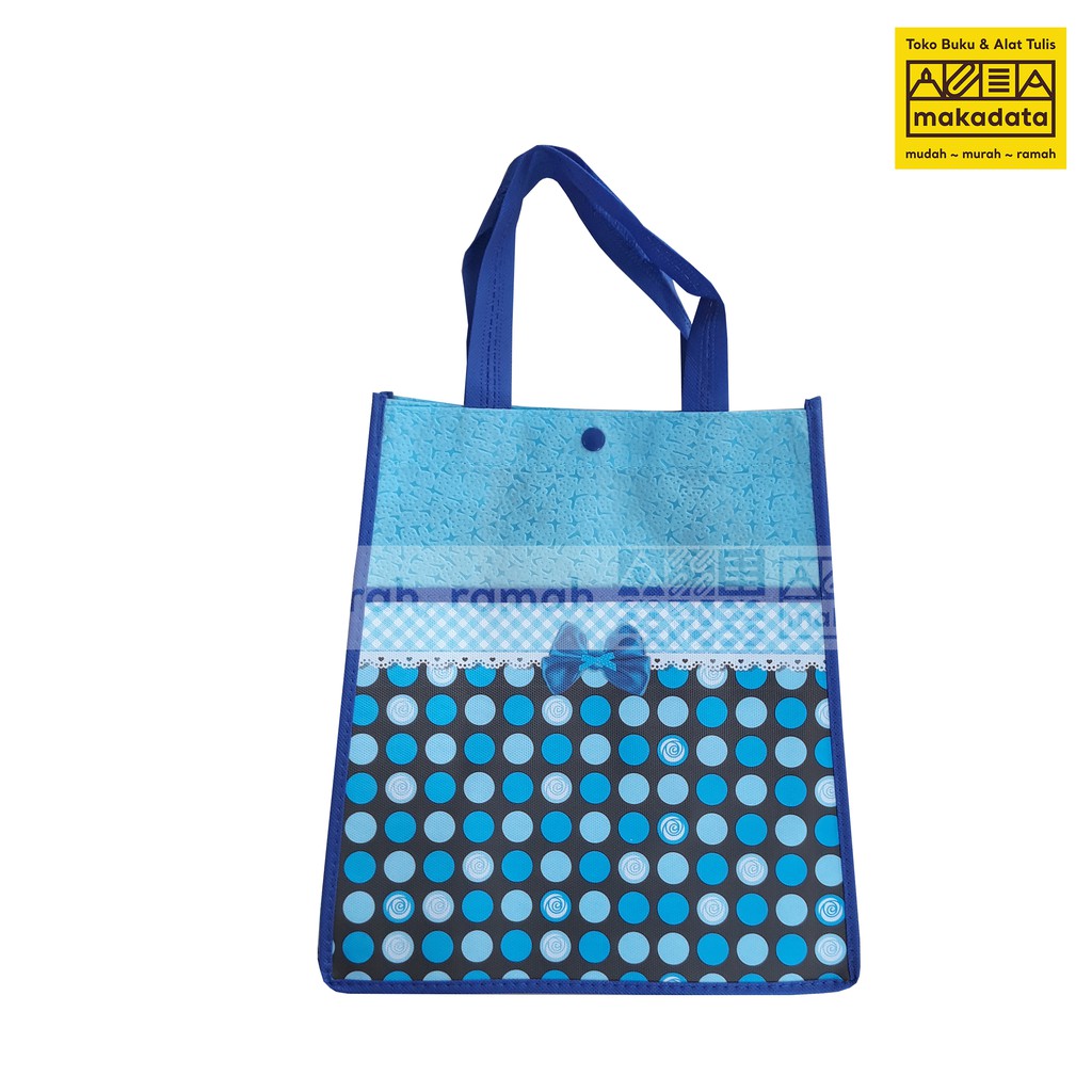 

GOODIE BAG | TAS SPUNBOND MOTIF BIRU POLKADOT NC-320 29 X 26,5 MURAH