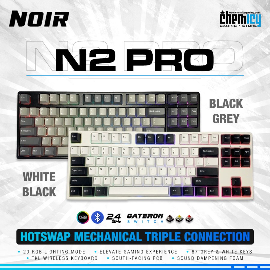 Noir N2 Pro RGB TKL Hotswap Wireless Mechanical Gaming Keyboard