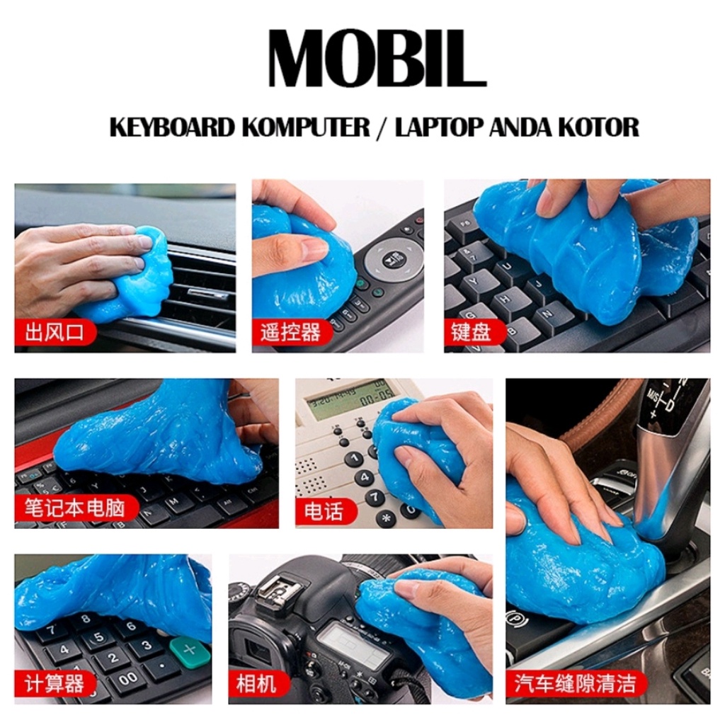 Slime Jelly Gel Cleaner Perekat Lembut Pembersih Debu Serbaguna Dashboard AC Mobil Keyboard