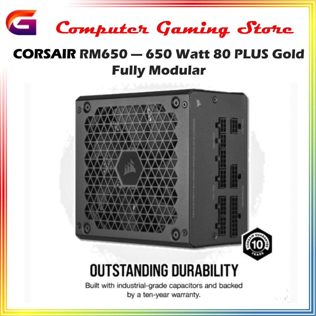 CORSAIR RM650 — 650 Watt 80 PLUS Gold Fully Modular