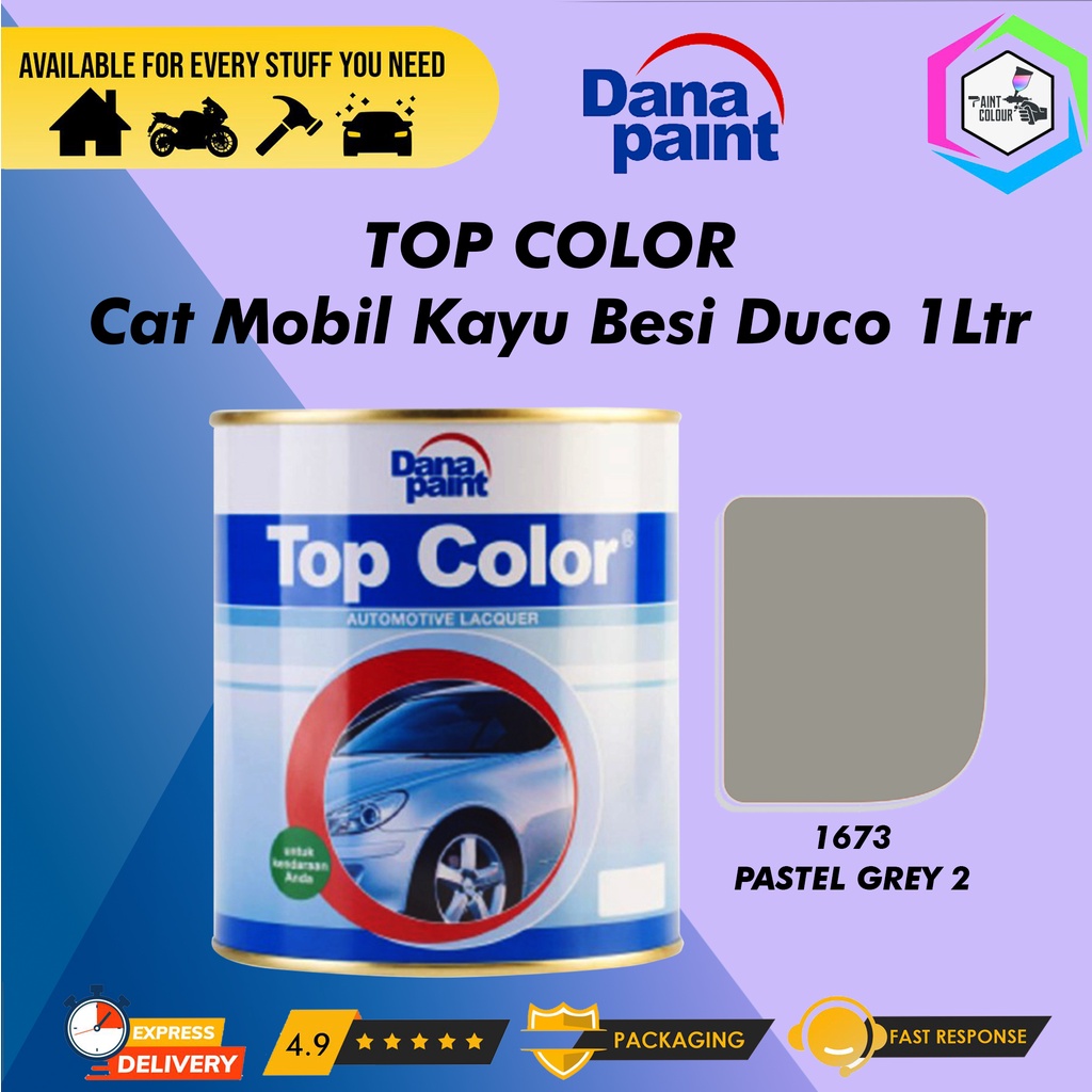 TOP COLOR 1673 Pastel Grey 2 - Cat Mobil Kayu Besi Duco