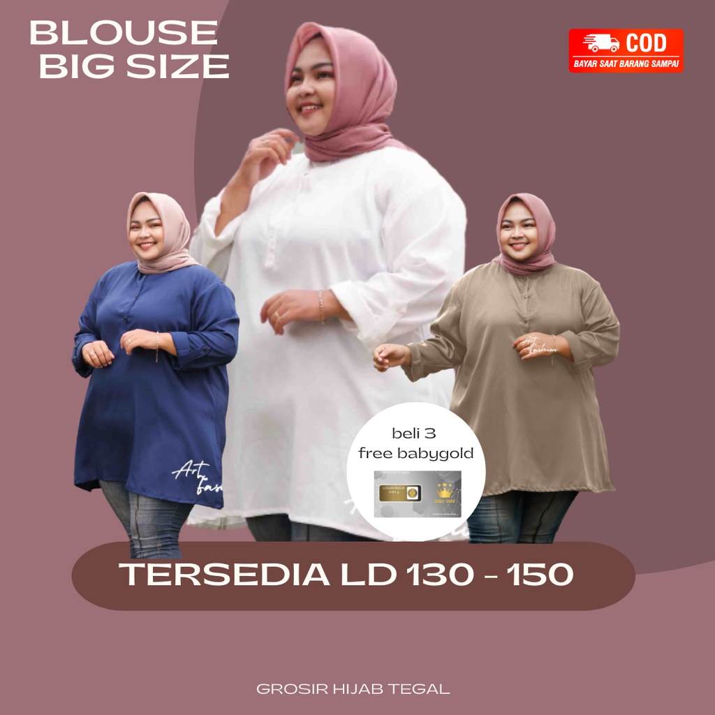 Baju Atasan Wanita Lengan Panjang Ukuran Jumbo XXXL LD 130 140 150 [GHT]