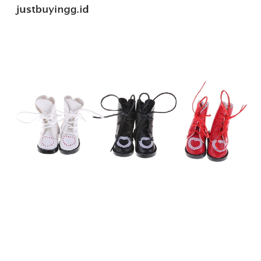 Justbuyingg.Id 1 Pasang Sepatu Boots Kulit Pu Aksesoris Boneka Bjd 1 / 8 Blythe Licca Jb