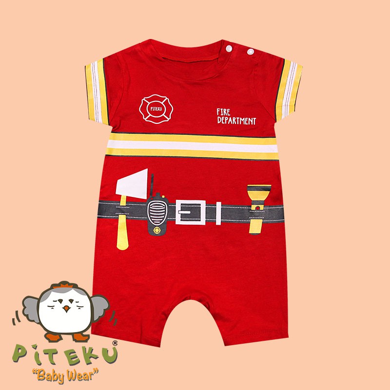 PITEKU Baju Bayi Laki-Laki 6-12 Bulan Romper Pendek