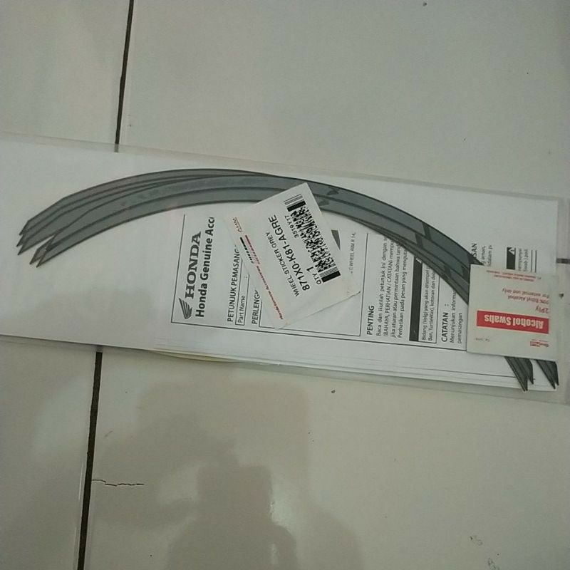 STICKER VELG RING 14 ORIGINAL HONDA / STICKER VELG BEAT