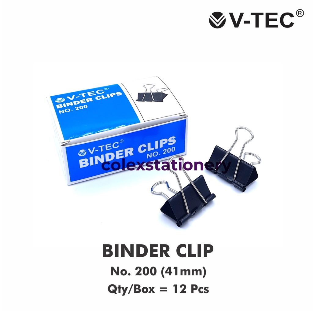 

Penjepit Kertas / Binder Clip Ukuran No 200 Vtec (1 Pack)
