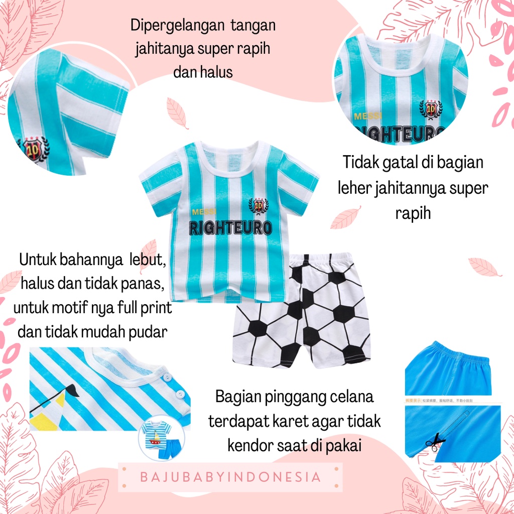 BBI baju bayi setelan pendek bayi dan anak motif 7003 7019