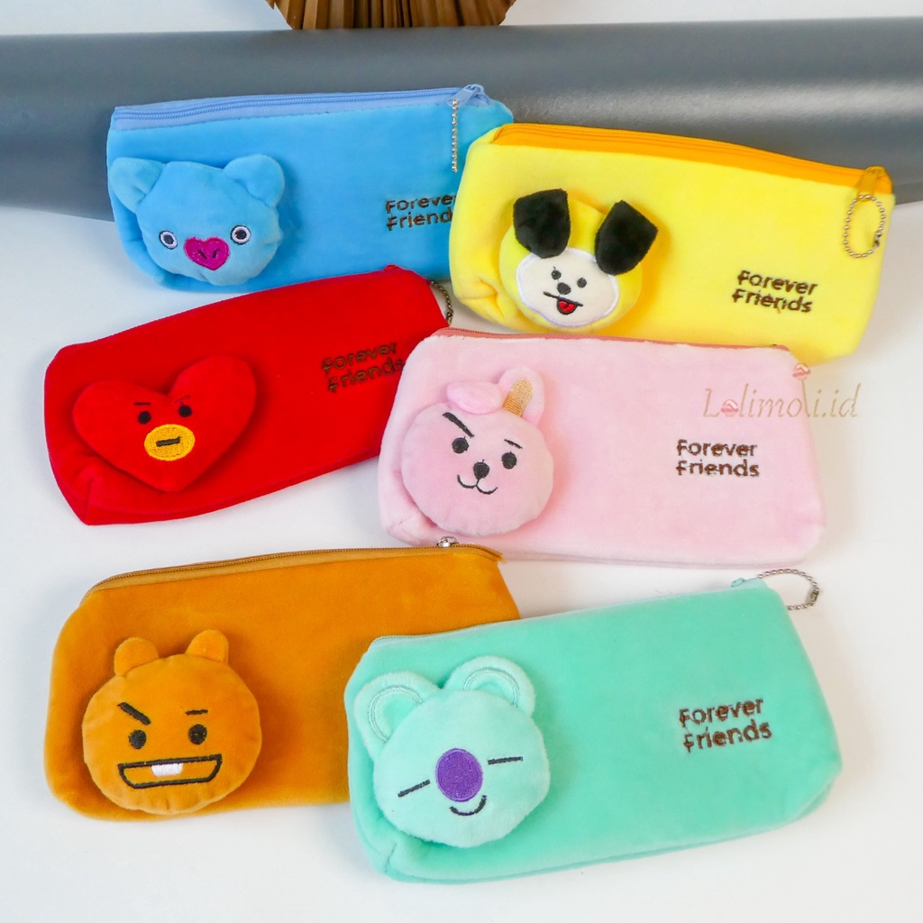 

Lolimoli.id Tempat Pensil 3D Motif Karakter Bt21 Metalic Mika Dan Bludru Import