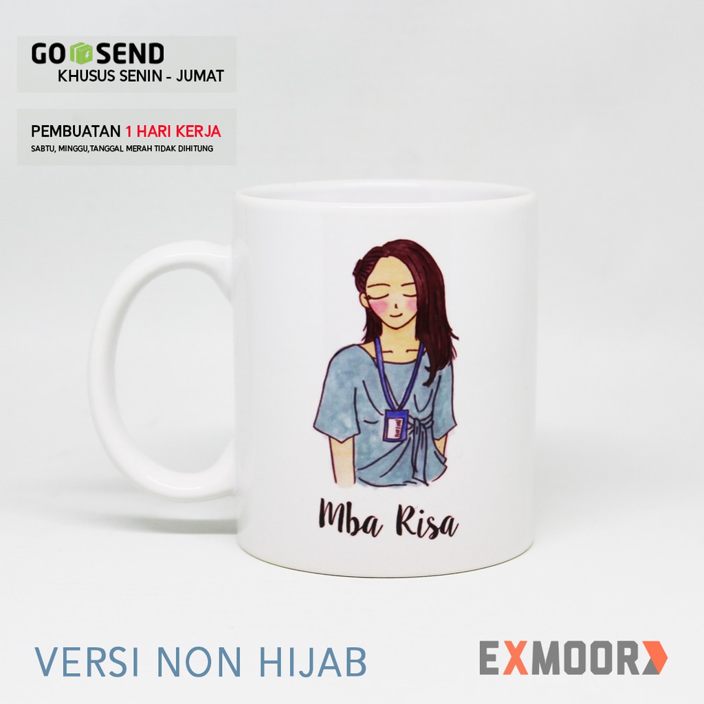 Mug Doodle Profesi Kantoran untuk Kado Ulang Tahun