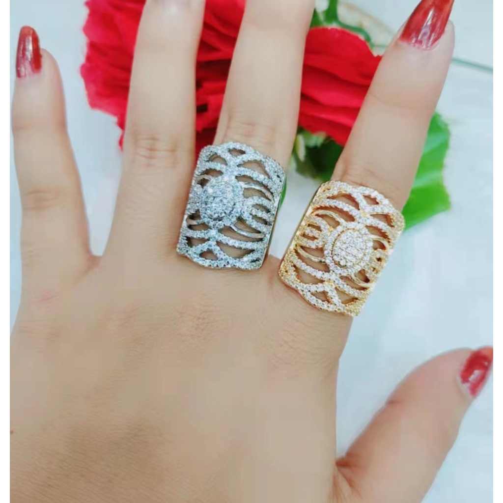 Cincin Xuping Mata Full Lapis Emas Perhiasan Fashion F30