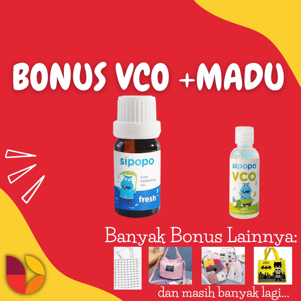 [GRATIS VCO] SIPOPO Batuk Pilek Demam COUGH &amp; FLU (FRESH) Essential Oil Bayi, Anak, dan Dewasa