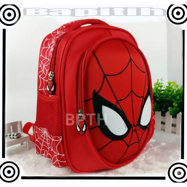 BPT Tas Ransel Anak Karakter SPIDERMEN Tas Punggung Backpack Anak Sekolah TK SD Motif SPIDERMEN Import