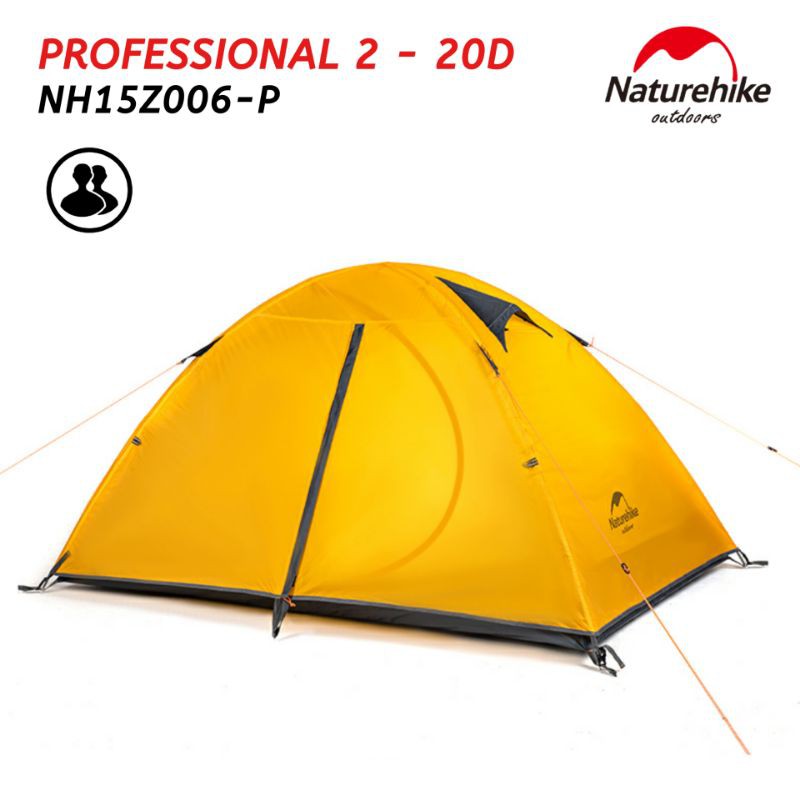 TENDA NATUREHIKE NH15Z006-P PROFESSIONAL 20D OUTDOOR TENT 2 PERSON TENDA HIKING CAMPING PENDAKJ GUNU