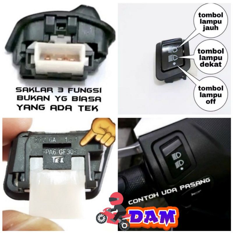 Jual Saklar Tombol Dim Titik Dimmer Fungsi Lampu Motor On Off Revo Beat Blade Vario Shopee