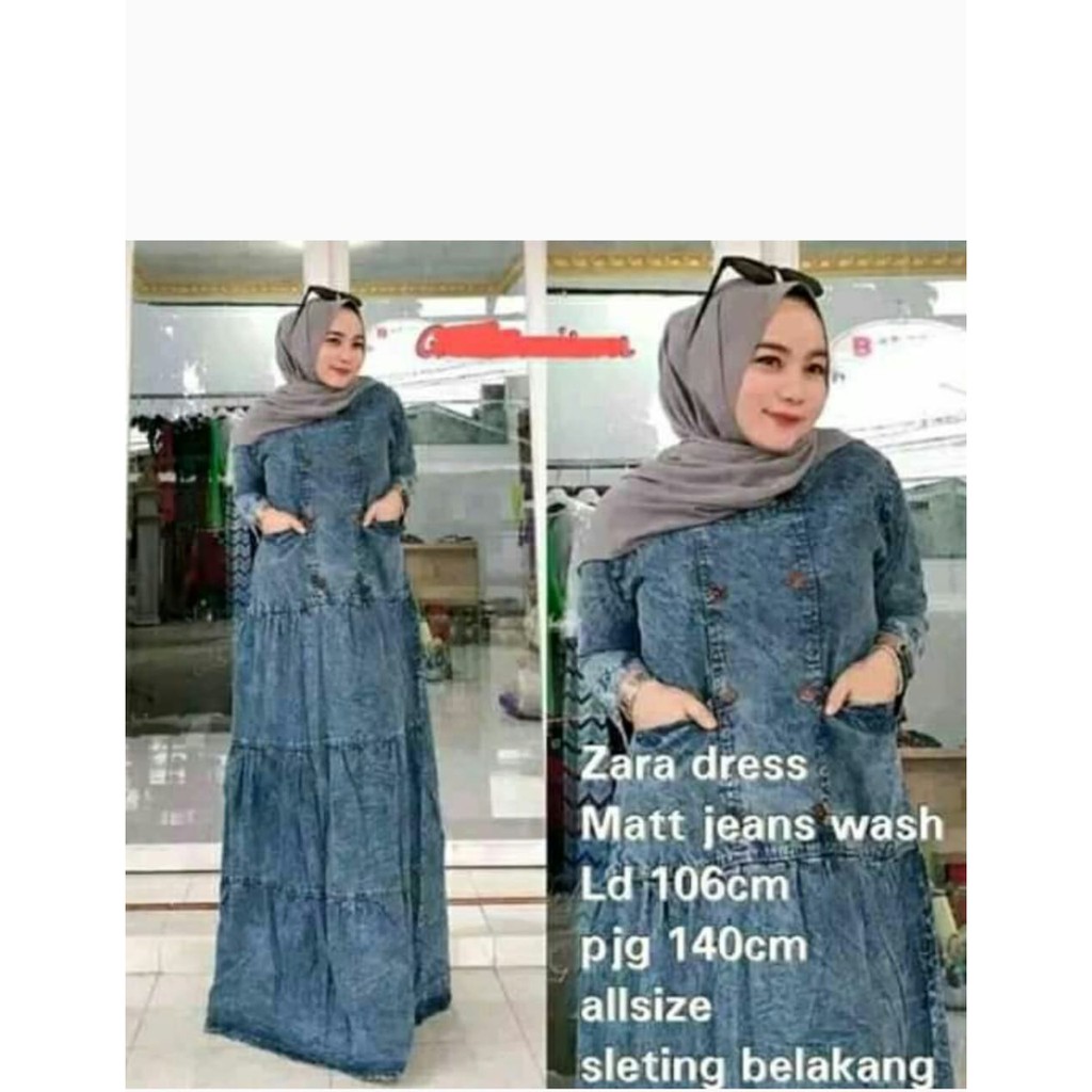 PutraTunggal_BIsa COD Gamis Jeans kombinasi / Gamis Levis Mix / Gamis Jeans / Gamis Murah / Gamis wa
