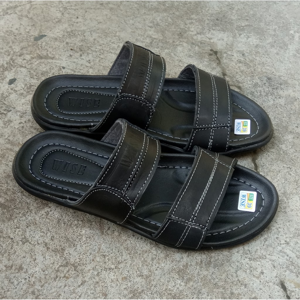 Wise Sandal Jepit Pria - Sandal Kulit Ban Dua - B01 - Sendal Pria