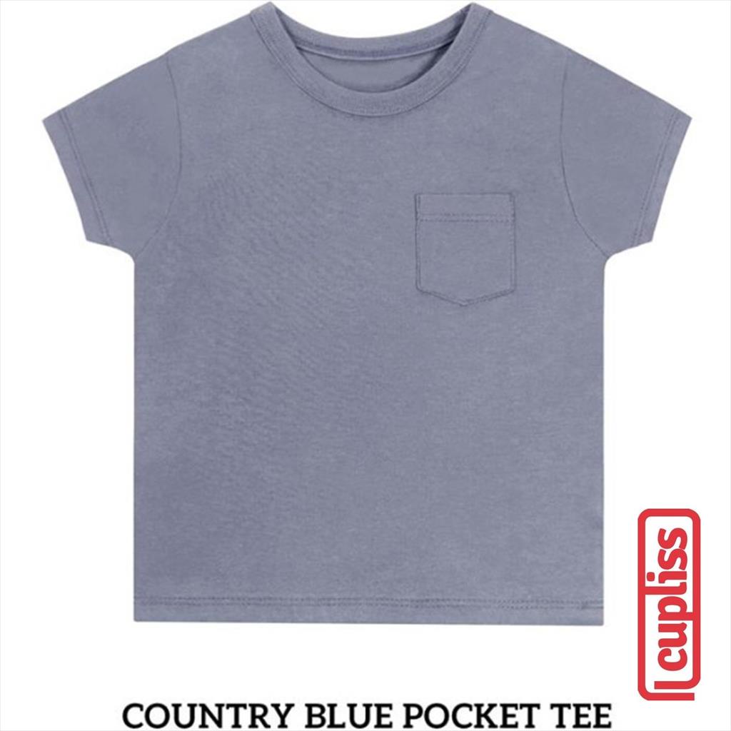 Little Palmerhaus Pocket Tee Country Blue Kaos Oblong Anak