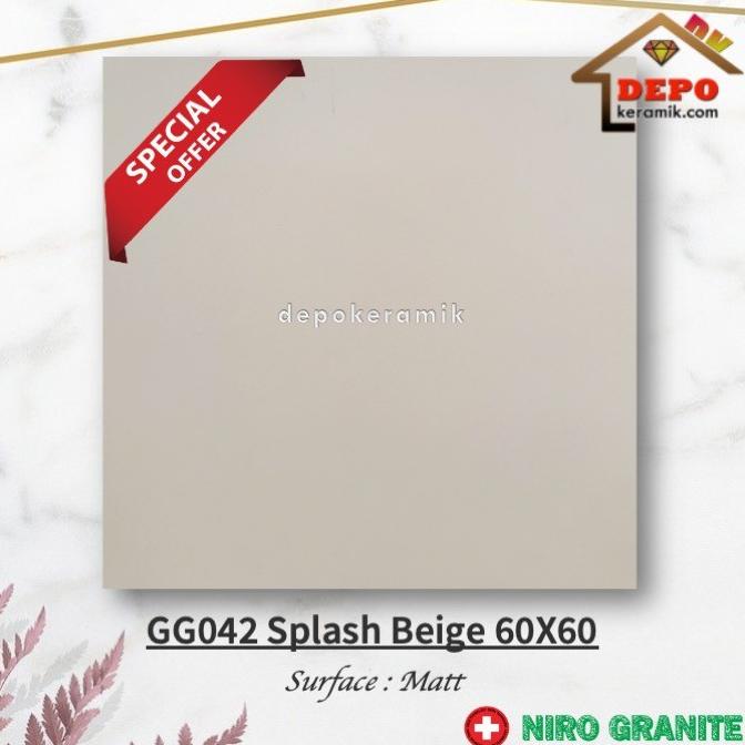 GRANIT Niro GG042 Splash Beige 60x60 Kw2 Granit Lantai Matt Cream Polos