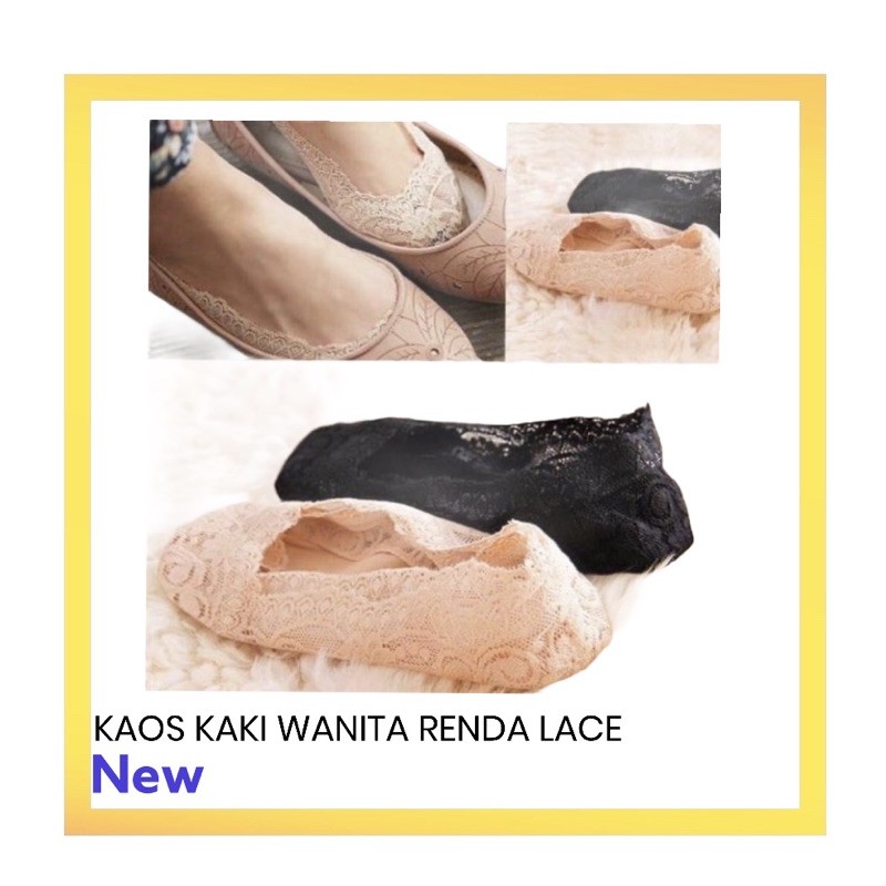 Kaos Kaki Renda Wanita Lace Angkle Socks Kaos Kaki Pendek Semata Kaki Wanita Invisible Socks Low Cut