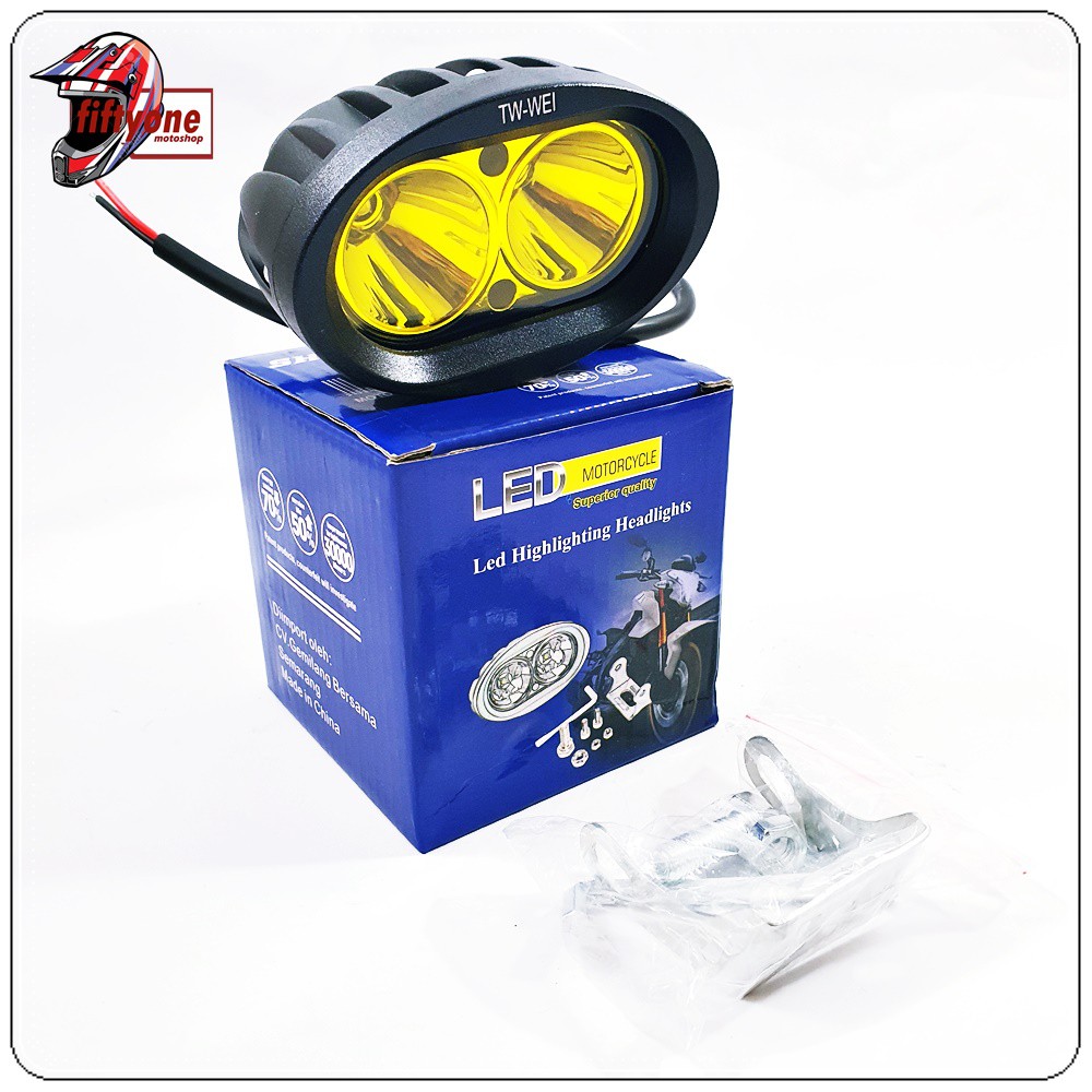 Lampu Sorot LED Cree Owl 2 Mata Kuning 20 Watt Variasi Motor